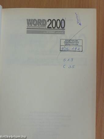 WORD 2000 szövegszerkesztő és INTERNET alapok