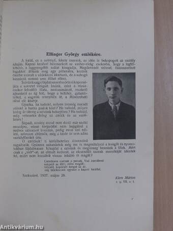 A szekszárdi M. Kir. Áll. Garay János Gimnázium (III-VIII. oszt. reálgimnázium) XLI. évi értesítője az 1936-37. iskolai évről