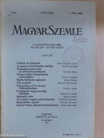 Magyar Szemle 1935. (nem teljes évfolyam)