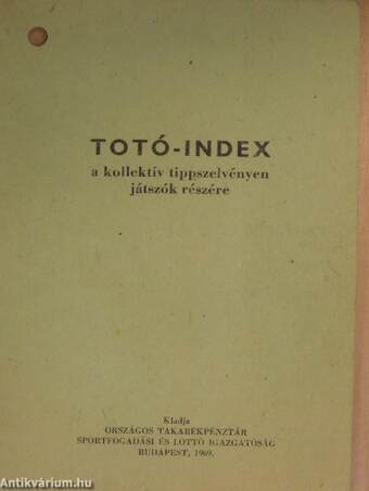 Totó-index a kollektív tippszelvényen játszók részére