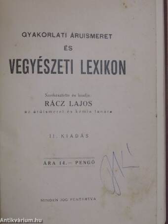 Gyakorlati áruismeret és vegyészeti lexikon