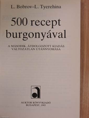 500 recept burgonyával