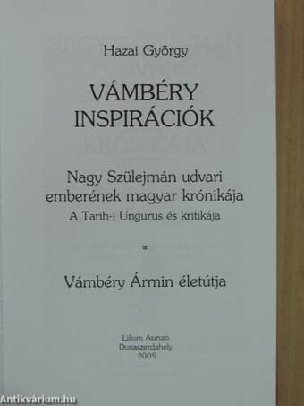 Vámbéry inspirációk