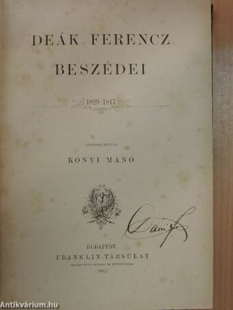 Deák Ferencz beszédei