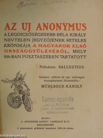 Az uj Anonymus