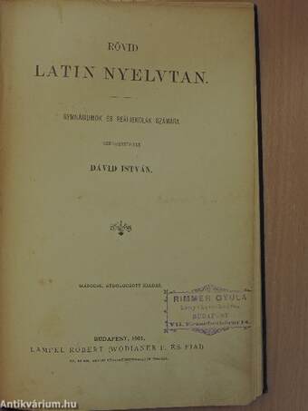 Rövid latin nyelvtan