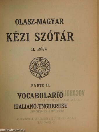 Magyar-olasz és olasz-magyar kéziszótár I-II.