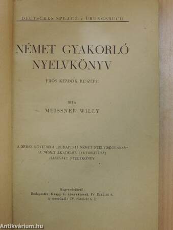 Német gyakorló nyelvkönyv