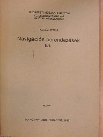 Navigációs berendezések II/1.