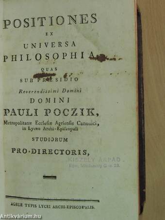 De bello judaico expugnata per Titum Caesarem Hierosolyma/Positiones ex universa philosophia