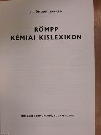 Römpp Kémiai Kislexikon