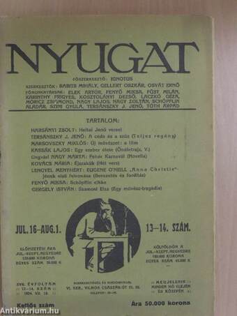 Nyugat 1924. julius 16-augusztus 1.