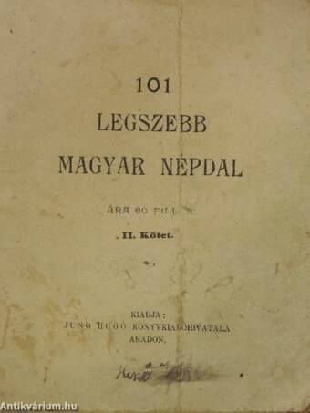 101 legszebb magyar népdal II.