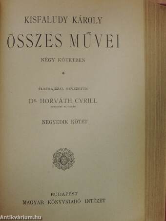 Kisfaludy Károly összes művei 3-4. (töredék)