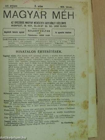 Magyar Méh 1924. (nem teljes évfolyam)/1925. január-december