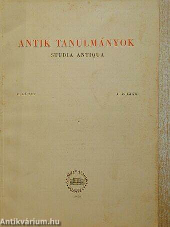 Antik tanulmányok 1958/1-2.