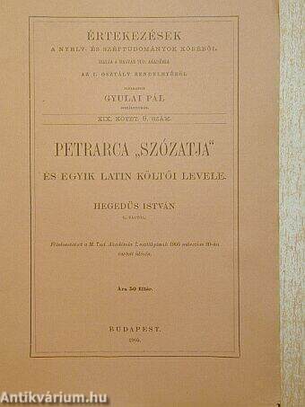 Petrarca "szózatja" és egyik latin költői levele