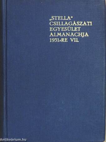 Stella Csillagászati Egyesület Almanachja 1931-re