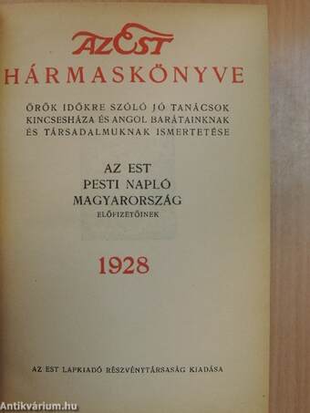 Az Est hármaskönyve 1928.