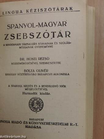 Spanyol-magyar és magyar-spanyol zsebszótár