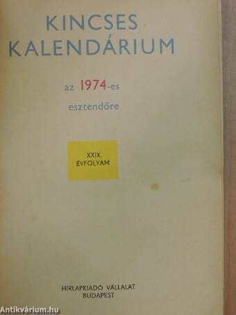 Kincses Kalendárium 1974