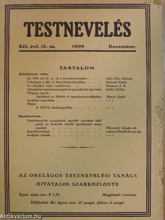 Testnevelés 1939. (nem teljes évfolyam)