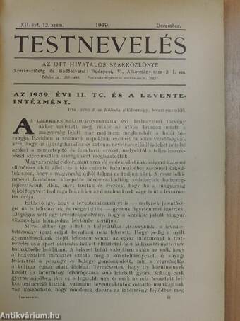 Testnevelés 1939. (nem teljes évfolyam)