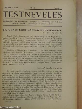 Testnevelés 1942. (nem teljes évfolyam)