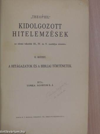 "Theophil" Kidolgozott hitelemzések II.