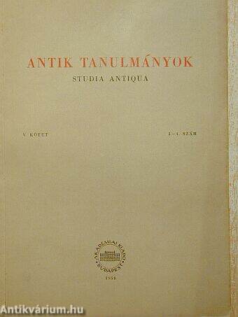 Antik tanulmányok 1958/3-4.