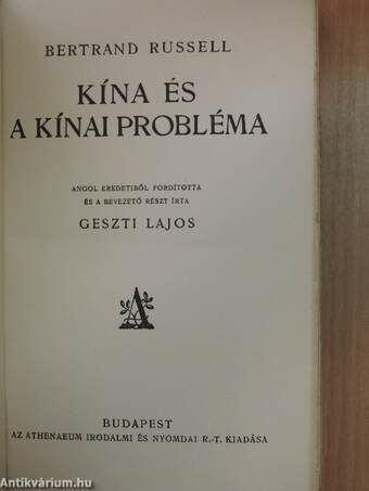 Kína és a kínai probléma