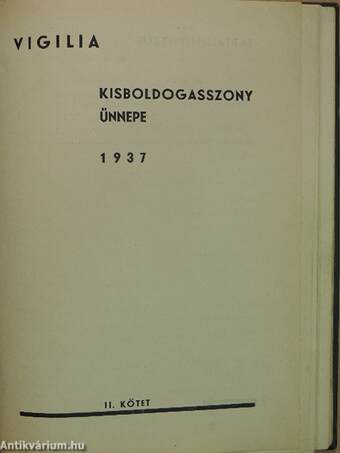 Vigilia 1937. Kisboldogasszony ünnepe II. (töredék)