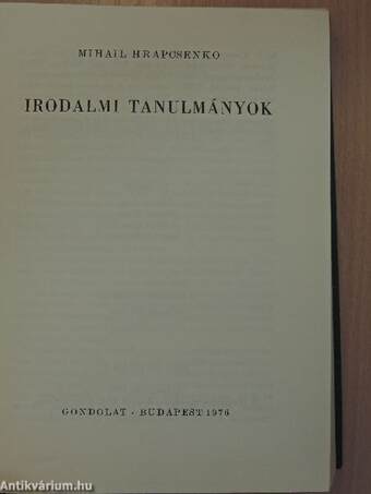 Irodalmi tanulmányok