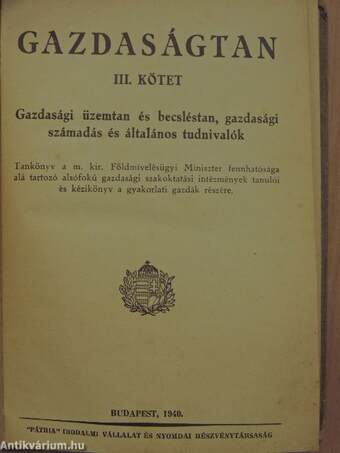 Gazdaságtan III/6-7.