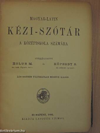 Magyar-latin kézi-szótár