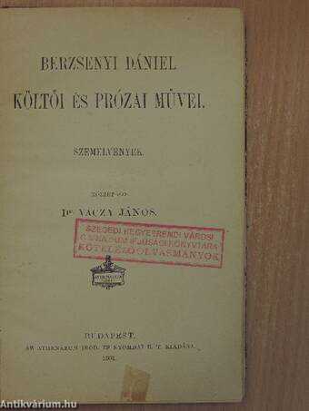 Berzsenyi Dániel költői és prózai művei