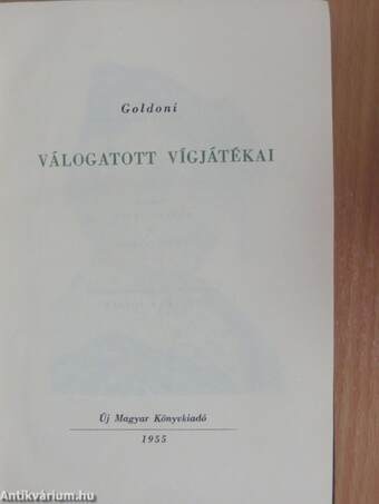 Goldoni válogatott vígjátékai