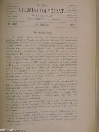 Magyar Chemiai Folyóirat 1895-1897. január-december