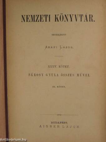 Sárosy Gyula összes művei III.