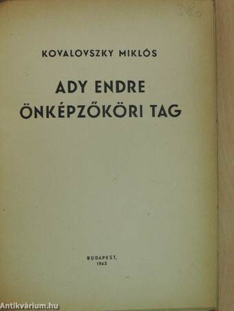 Ady Endre önképzőköri tag.