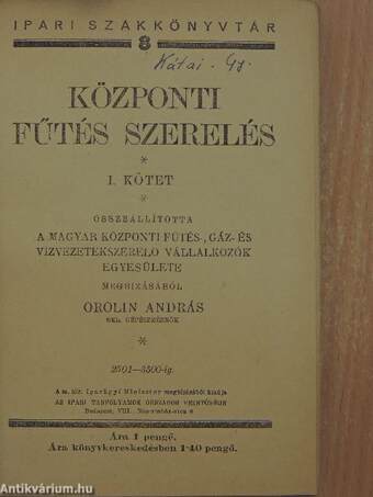 Központi fűtés szerelés I-II.