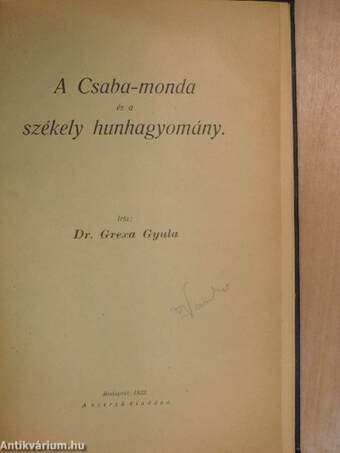 A Csaba-monda és a székely hunhagyomány