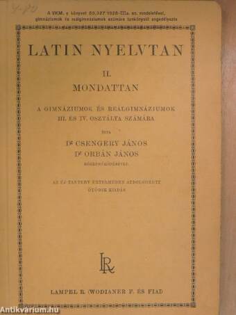 Latin nyelvtan II.
