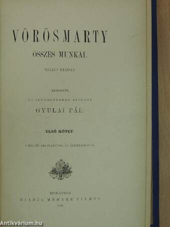 Vörösmarty összes munkái I-VIII.