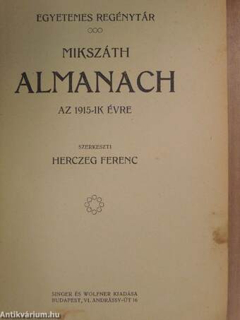 Mikszáth Almanach az 1915-ik évre