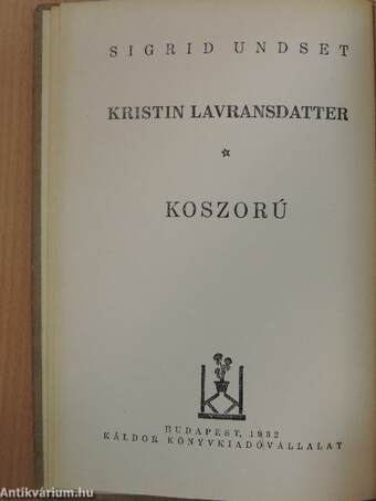 Kristin Lavransdatter I.