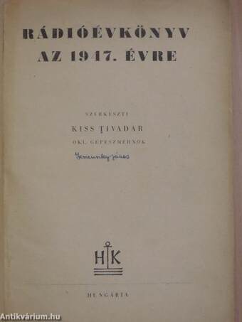 Rádióévkönyv az 1947. évre