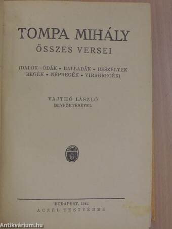 Tompa Mihály összes versei