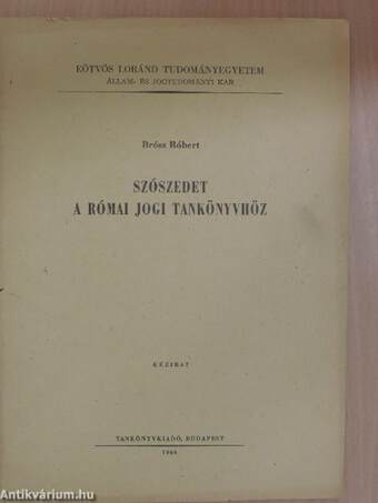 Szószedet a római jogi tankönyvhöz