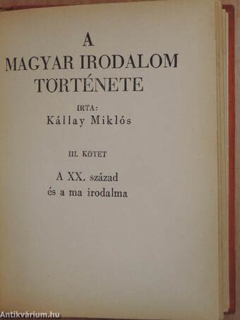 A magyar irodalom története I-III.